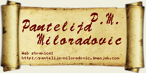 Pantelija Miloradović vizit kartica